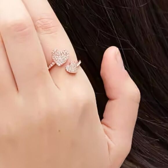 Yours Truly Pave Heart Ring rose gold - Picture 2 of 3